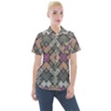 Mandala Decoration Floral Flower Women s Short Sleeve Pocket Shirt View1