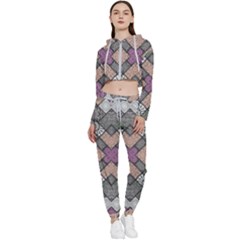 Mandala Decoration Floral Flower Cropped Zip Up Lounge Set by Vaneshop