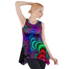 Abstract Piece Color Side Drop Tank Tunic by Vaneshop