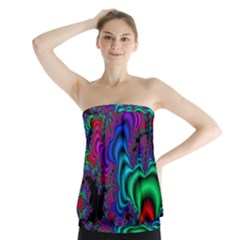 Abstract Piece Color Strapless Top