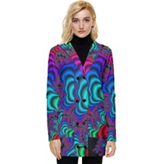 Abstract Piece Color Button Up Hooded Coat  by Vaneshop