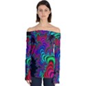 Abstract Piece Color Off Shoulder Long Sleeve Top View1