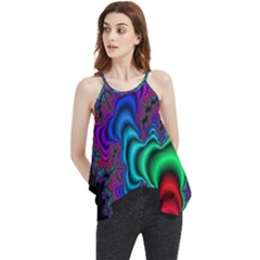 Abstract Piece Color Flowy Camisole Tank Top