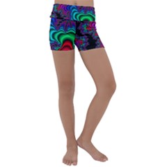 Abstract Piece Color Kids  Lightweight Velour Yoga Shorts by Vaneshop