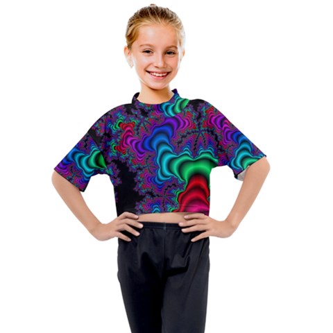 Abstract Piece Color Kids Mock Neck Tee by Vaneshop