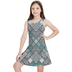 Mandala Decoration Flora Floral Flower Kids  Lightweight Sleeveless Dress by Vaneshop