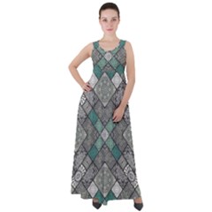 Mandala Decoration Flora Floral Flower Empire Waist Velour Maxi Dress by Vaneshop