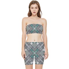 Mandala Decoration Flora Floral Flower Stretch Shorts And Tube Top Set by Vaneshop