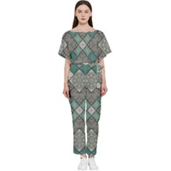 Mandala Decoration Flora Floral Flower Batwing Lightweight Chiffon Jumpsuit by Vaneshop