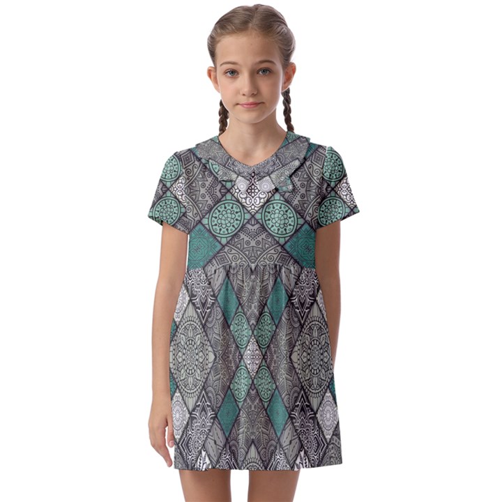 Mandala Decoration Flora Floral Flower Kids  Asymmetric Collar Dress