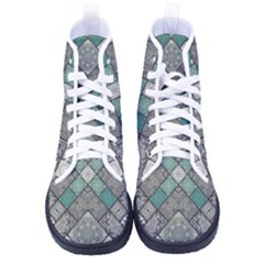 Mandala Decoration Flora Floral Flower Men s High-top Canvas Sneakers