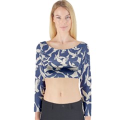 Bird Animal Animal Background Long Sleeve Crop Top by Vaneshop