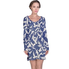 Bird Animal Animal Background Long Sleeve Nightdress by Vaneshop