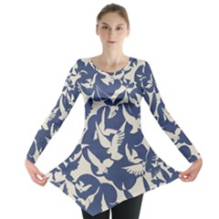 Bird Animal Animal Background Long Sleeve Tunic  by Vaneshop