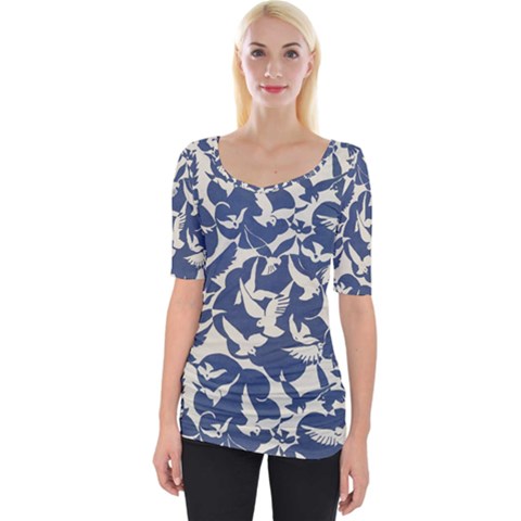 Bird Animal Animal Background Wide Neckline Tee by Vaneshop