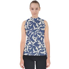 Bird Animal Animal Background Mock Neck Shell Top by Vaneshop