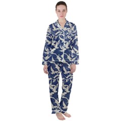 Bird Animal Animal Background Women s Long Sleeve Satin Pajamas Set	 by Vaneshop