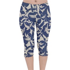 Bird Animal Animal Background Velvet Capri Leggings  by Vaneshop