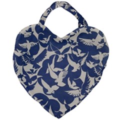 Bird Animal Animal Background Giant Heart Shaped Tote by Vaneshop