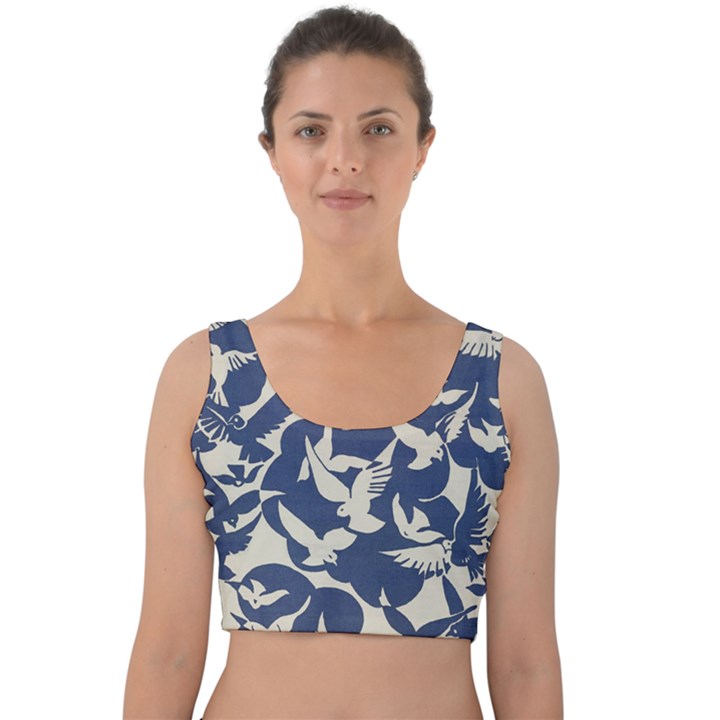 Bird Animal Animal Background Velvet Crop Top