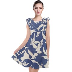 Bird Animal Animal Background Tie Up Tunic Dress