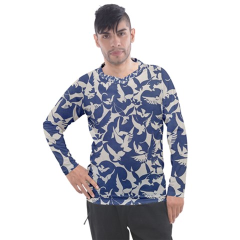 Bird Animal Animal Background Men s Pique Long Sleeve Tee by Vaneshop