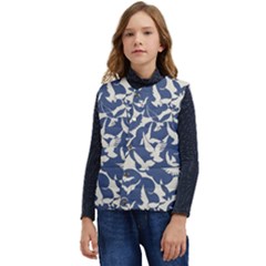 Bird Animal Animal Background Kid s Short Button Up Puffer Vest	 by Vaneshop