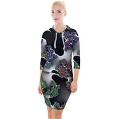 Piece Graphic Quarter Sleeve Hood Bodycon Dress by Vaneshop