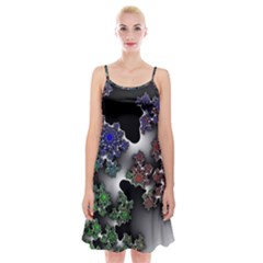 Piece Graphic Spaghetti Strap Velvet Dress by Vaneshop