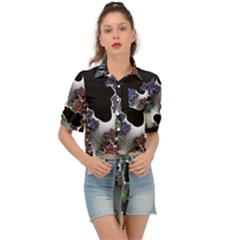 Piece Graphic Tie Front Shirt  by Vaneshop