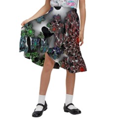 Piece Graphic Kids  Ruffle Flared Wrap Midi Skirt