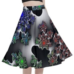 Piece Graphic A-line Full Circle Midi Skirt With Pocket