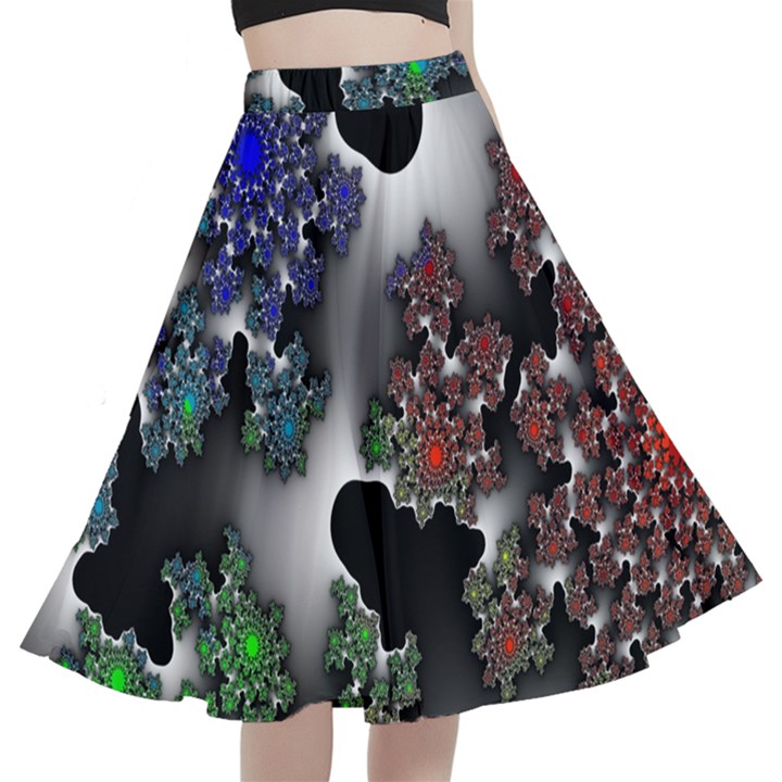 Piece Graphic A-Line Full Circle Midi Skirt With Pocket