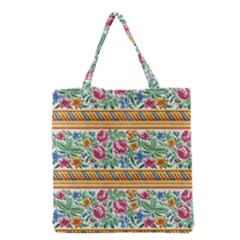 Flower Fabric Design Grocery Tote Bag