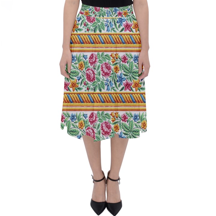 Flower Fabric Design Classic Midi Skirt