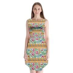 Flower Fabric Design Sleeveless Chiffon Dress   by Vaneshop