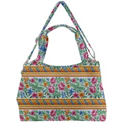 Flower Fabric Design Double Compartment Shoulder Bag by Vaneshop