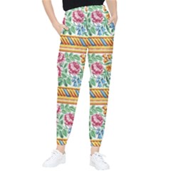 Flower Fabric Design Women s Tapered Pants by Vaneshop