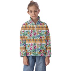 Flower Fabric Design Kids  Half Zip Hoodie