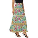 Flower Fabric Design Tiered Ruffle Maxi Skirt View3