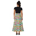 Flower Fabric Design Tiered Ruffle Maxi Skirt View4