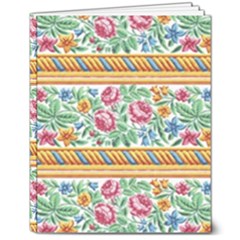 Flower Fabric Design 8  X 10  Hardcover Notebook by Vaneshop