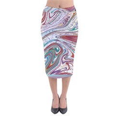 Abstract Background Ornamental Velvet Midi Pencil Skirt by Vaneshop