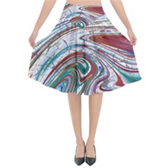 Abstract Background Ornamental Flared Midi Skirt by Vaneshop