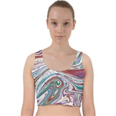 Abstract Background Ornamental Velvet Racer Back Crop Top by Vaneshop