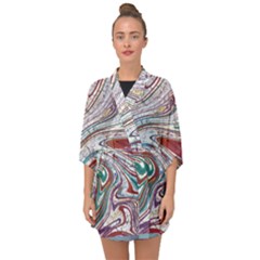 Abstract Background Ornamental Half Sleeve Chiffon Kimono by Vaneshop