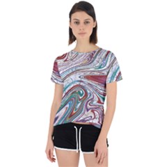 Abstract Background Ornamental Open Back Sport Tee by Vaneshop