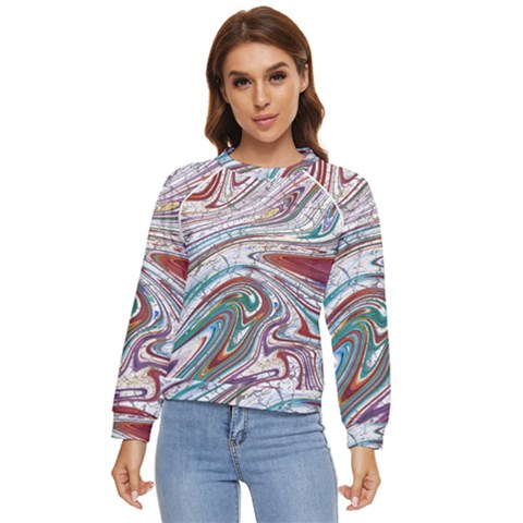 Abstract Background Ornamental Women s Long Sleeve Raglan Tee by Vaneshop