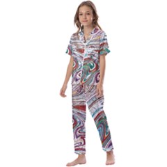 Abstract Background Ornamental Kids  Satin Short Sleeve Pajamas Set by Vaneshop