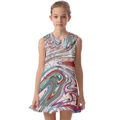 Abstract Background Ornamental Kids  Pilgrim Collar Ruffle Hem Dress by Vaneshop